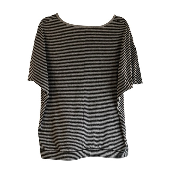 Coldwater Creek metallic silver black striped dolman sleeve top L 14 - Picture 8 of 11